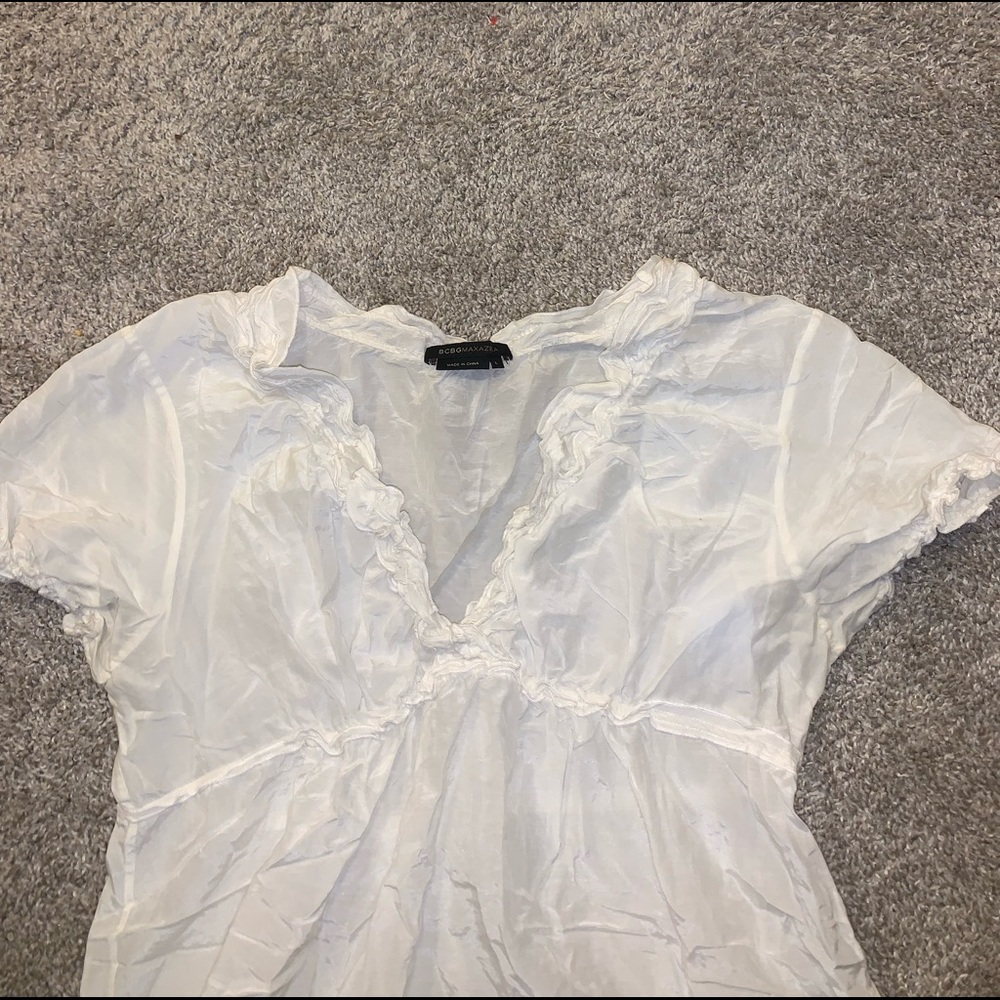 BCBG Maxazria White Blouse size L - Picture 4 of 7